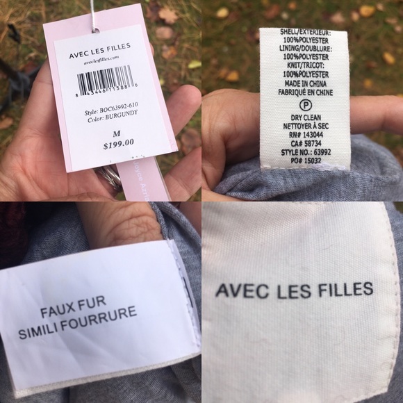 AVEC LES FILLES Faux Fur Moto Teddy Coat NWT - Picture 8 of 8